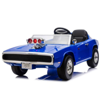 Voiture électrique de luxe Dodge sous licence pour enfants - Jouet à conduire 24V à deux places avec télécommande, plusieurs vitesses et son moteur réaliste