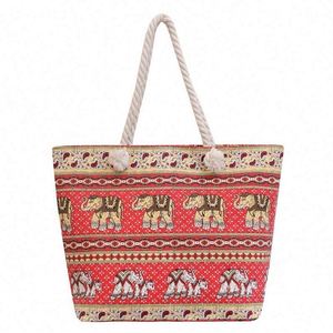 Sac fourre-tout en toile personnalisé avec logo, imprimé feuilles, grande capacité, portable, pour voyage, sac à bandoulière pour femme - Product Image 1