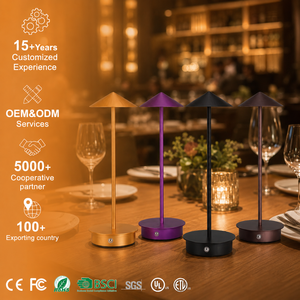 Lámpara de Mesa Táctil Portátil de Diseño Moderno, de Aluminio Puro, Impermeable, con Batería, para Decoración de Restaurantes y Hoteles de Lujo - Product Image 1