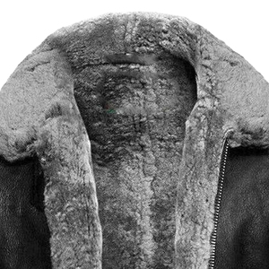 Best Quality Genuine <b>Shearling</b> Leather <b>Men's</b> <b>Jacket</b> Spring Custom Breathable Canvas Fabric Casual Custom Colors Logo OEM Service - Product Image 3