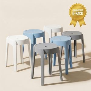 Simple Restaurant High Chair with Thickened Bench Plastic <b>Stool</b> Stackable Ottoman <b>for</b> Indoor Outdoor <b>for</b> Hotel School Home Use - Product Image 2