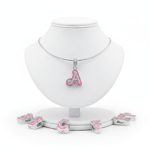 Cuentas del alfabeto de la A a la Z para niñas - Dijes de diamantes de imitación rosa coqueta para pulseras DIY, compatibles con <span class=keywords><strong>Pandora</strong></span> - Product Image 3