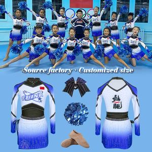 Traje de porristas de baile profesional para adultos personalizado Uniforme de gradiente de nuevo diseño con tela de impresión digital - Product Image 4