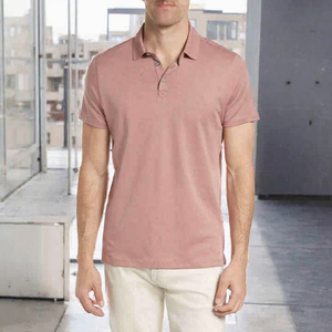 T-shirt de golf décontracté pour homme en jersey tricoté 100 % coton, couleur lavande unie, à col, manches courtes, respirant, léger, mode été, taille XL - Product Image 2