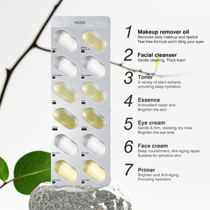 Seyahat Boyu Cilt Bakım Seti Makyaj Temizleme Yağı Temizleyici Cilt Bakım Toneri Göz Kremi Yüz Kremi Serum Kapsülleri - Product Image 4