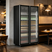 Réfrigérateur à vin avec porte vitrée pour sodas, bières et vins, intégré ou autoportant, avec étagères en verre