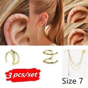 Canner — boucles d'oreilles pour femmes, bijoux à la mode, croisé, manchette, plaqué or, simple, <span class=keywords><strong>Piercing</strong></span>, 2021 - Product Image 5