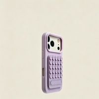 Coque de téléphone souple en TPU avec ventouse pour iPhone 17 Pro Max, support intégré anti-chute et support arrière auto-adhésif