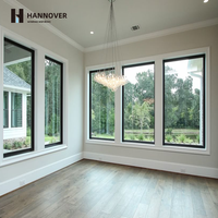 Cadre de fenêtre fixe en alliage d'aluminium sur mesure à double vitrage avec isolation thermique et insonorisation pour les designs de villas modernes