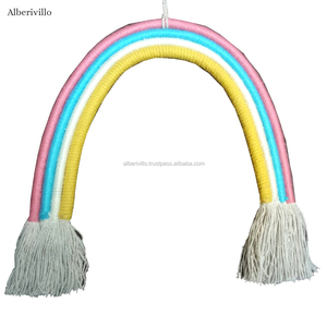 Tapiz de pared tejido de arcoíris hecho a mano para colgar en la pared, decoración colgante de pared para habitación de Niños de fabricante indio - Product Image 5