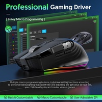 Ratón Inalámbrico para Juegos W13 RGB de Tres Modos con 10 Teclas, Doble Rueda de Desplazamiento, Macro, para Mano Derecha, para Computadora Portátil