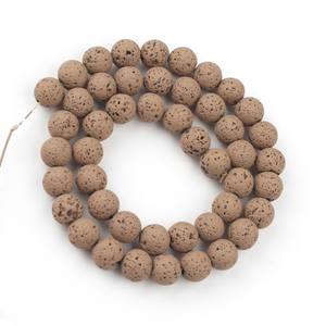 15 ''резиновая из вулканической породы бусины коричневый круглый свободные вулканического камня бусины для изготовления ювелирных изделий - Product Image 6
