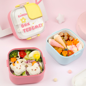 2023 Nhựa PP Trẻ Em Học Sinh Viên Leakproof Bento Hộp Ăn Trưa Microwavable 750 + 600 = 45Ml - Product Image 6