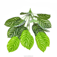 Tanaman Artifisial Terlaris Daun Calathea Orbifolia Plastik Buatan Tangan 65CM Ramah Lingkungan Tanaman Pot Natal untuk Meja Kerja Foto