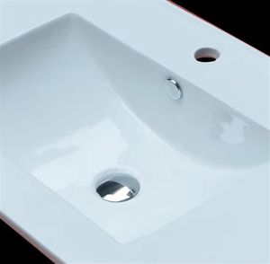Lavabo de Cerámica Blanco Delgado de 800 mm con Certificación CUPC, Lavabo Moderno para Baño con Acabado Brillante - Product Image 4