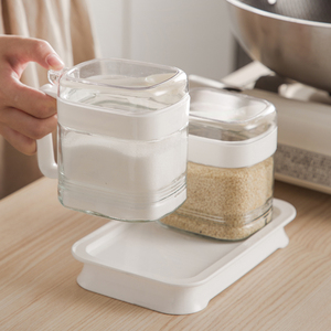 <span class=keywords><strong>METKA</strong></span> Ustensiles de cuisine en verre 500ml Écologiques, compatibles lave-vaisselle, four et micro-ondes, transparents, pour sel, épices et herbes - Product Image 2