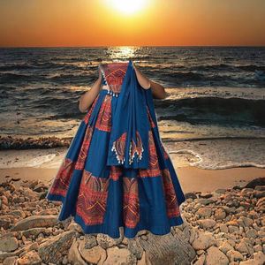 Conjunto de 2 Piezas de Lehenga Choli Estilo Pakistaní Islámico Moderno para Mujer, con Pantalón de Seda Blanca Bordado, Túnica hasta la Rodilla, para Invierno, Verano y Eid - Product Image 3