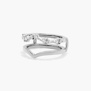 Anillo de Banda Curva de Plata de Ley 925 con Moissanita de Primera Calidad para Mujer, Regalo de Joyería para Boda o Compromiso - Product Image 1