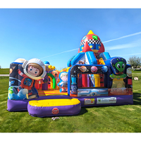 Château gonflable Moon Walk, château gonflable de dessin animé, trampoline avec toboggan intégré pour les enfants, aire de jeux, fête