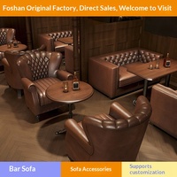 Meubles de bar en bois massif de style européen moderne pour restaurants, hôtels, cafés haut de gamme, ensembles de tables, canapés en cuir, chaises