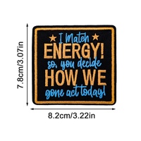 Patch brodé en tissu polyester avec phrases inspirantes et lettres anglaises, mots d'énergie positive, pour le commerce transfrontalier