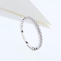 Bagues de fiançailles et de mariage classiques en argent sterling 925 pour femme, serties d'une rangée de cristaux en clos, pour dropshipping