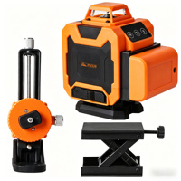 Niveau laser 4D extérieur 16 lignes auto-nivelant sans fil avec télécommande 360° lignes croisées horizontales et verticales niveau laser ligne verte