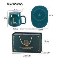 Ensemble cadeau d'entreprise promotionnel personnalisable à faible MOQ, chauffe-tasse en céramique intelligent électrique USB pour bureau et maison avec cuillère
