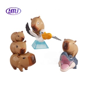 PVC Chill Capybara 7PCS Set Animal Planet Lazy Cute Capybara Gashapon Figura de decoración de escritorio para fanáticos del Anime y decoración de oficina - Product Image 5