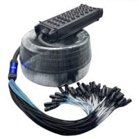 Câble multipaire 32 canaux pour boîtier de scène, DMX, audio et alimentation, XLR mâle-femelle, pour microphones multiples