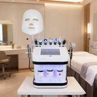 Appareil de soin du visage à jet d'hydrogène et d'oxygène 11 en 1 avec masque, appareil de beauté multifonctionnel pour le nettoyage de la peau du visage à bulles fines