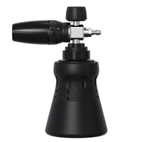 Connecteur rapide 1/4'' pour canon à mousse de neige avec bouteille de 1L, lance à mousse réglable, lanceur de mousse robuste pour voiture