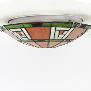 Lámpara de Techo Semi Empotrada Tiffany LongHuiJing de 12 Pulgadas con Pantalla de Vidrio Teñido - Product Image 4
