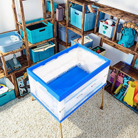 Boîte en plastique transparente recyclable UGET, solide, pliable, empilable, conteneur