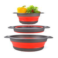 Ronde Vormbare Opvouwbare Vergietset, Silicone Vergiet, Fruit- en Groentewasfiltermandje