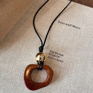 Collar con Colgante de Piedra de hueso de camello Natural de moda, colgante geométrico Irregular, collar de suéter de cuerda larga de resina delicada - Product Image 3