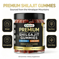 Gummies véganes OEM - Complément de Shilajit de l'Himalaya, Ashwagandha et Maca noire pour le soutien énergétique