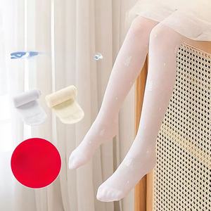 Collants pour filles en dentelle 20DB personnalisés collants en tricot jacquard floral anti-crochet de couleur velours solide ajustés - Product Image 4