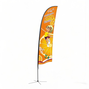 Double Sided Printed Beach Feather Promotional Flags & Banners Enhance Brand Visibility for Effective Marketing & Campaigns