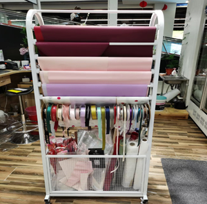 Nouveau présentoir de stockage d'étagère de produit de magasin floral, papier d'emballage de fleur, rubans, cordes de satin, affichage coloré de cordes - Product Image 2