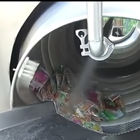 Fruit- en groentewasmachine met trommel, 500 kg capaciteit, inclusief droogfunctie