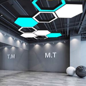 Commerciële Hexagon LED Hanglampen Moderne 800mm Binnenverlichting Kantoor Kroonluchters Led Lineaire Hanglamp - Product Image 3