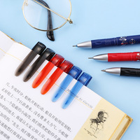 Stylo effaçable à la chaleur, design classique 2024, 0,5 mm, bleu/noir/rouge, stylo gel effaçable avec gomme sur le dessus, pour promotion