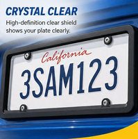 Support de plaque d'immatriculation décoratif en plastique standard américain avec couvercle, cache-plaque de voiture, cadre de plaque d'immatriculation, vente en gros