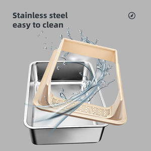 กระบะทรายแมวแบบพกพาขนาดใหญ่ วัสดุพลาสติกและสแตนเลส พร้อมที่<span class=keywords><strong>ตัก</strong></span>ทราย ควบคุมกลิ่น <span class=keywords><strong>ราคา</strong></span>ขายส่ง - Product Image 3