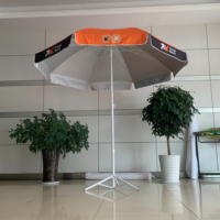 Parasol de plage pliable, imperméable, écologique, anti-UV, avec impression par transfert thermique par sublimation, mât en acier inoxydable, pour extérieur et parc