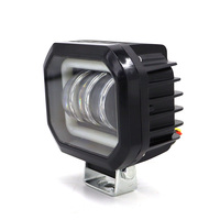 Phare LED de conduite pour motos, feu avant, avec yeux d'ange DRL, couleur Halo en option, blanc, jaune, bleu et rouge