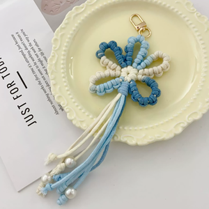 Yy Đầy Màu Sắc Phổ Biến Dệt Tay Hoa Tua Túi Mặt Dây Chuyền Phong Cách Mục Vụ Sáng Tạo Xe Móc Khóa Quà Tặng Thủ Công - Product Image 4