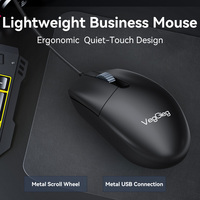 Souris de bureau filaire Veggieg, molette de défilement en métal, sans batterie, plug-and-play, compatible avec les appareils USB-A