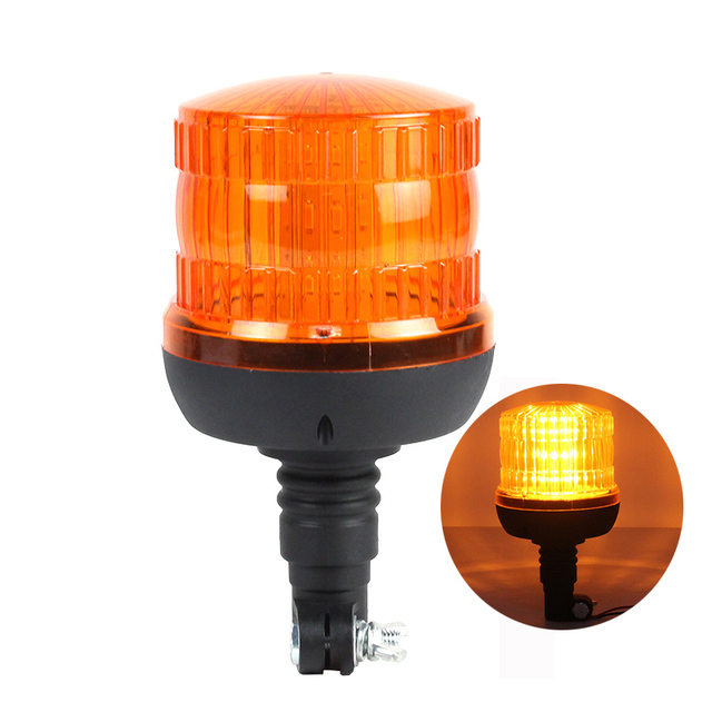Rotating LED Emergency Warning Light Amber Strobe Beacon Light Flashing Pole Lights for Truck Tractor 12v 24v